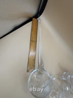 Cut Glass Punch Bowl Set of 22 From Italy Murano RARE 2 Sizes Cups 1970's MCM