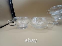 Cut Glass Punch Bowl Set of 22 From Italy Murano RARE 2 Sizes Cups 1970's MCM