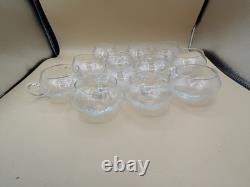 Cut Glass Punch Bowl Set of 22 From Italy Murano RARE 2 Sizes Cups 1970's MCM