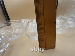 Cut Glass Punch Bowl Set of 22 From Italy Murano RARE 2 Sizes Cups 1970's MCM