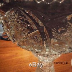 Cut Glass Punch Bowl, Stand And Glass Ladel