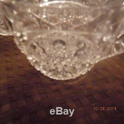 Cut Glass Punch Bowl, Stand And Glass Ladel