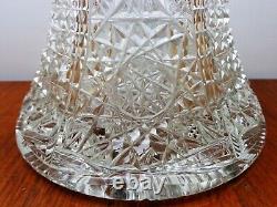 Cut Glass Signed Vase Multi Patterned Excellent Condition