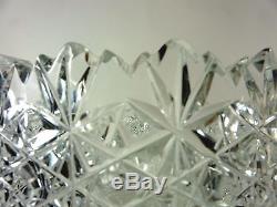 Cut Lead Crystal Pedestal Punch Bowl or Centerpiece Bowl Buttons and Daisies