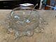 Cut glass Punch Bowl Set of 14 Made in Italy