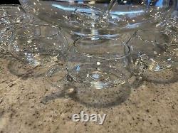 Cut glass Punch Bowl Set of 14 Made in Italy