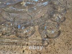 Cut glass Punch Bowl Set of 14 Made in Italy