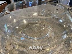 Cut glass Punch Bowl Set of 14 Made in Italy