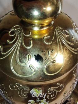 Czech Bohemian Gold And Cranberry Glass Punch Bowl And Platter