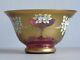 Czech Madesk Bohemian Red Glass Punch Bowl- Gold Enameled-Raised Floral Decor