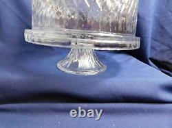 D3 Lady Anne by Gorham Crystal Cake Stand with Dome Punch Bowl Chip Dip