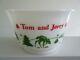 DEER IN FOREST Tom and Jerry PUNCH BOWL 8 CUPS Hazel Atlas RARE