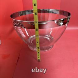 DOROTHY THORPE MID CENTURY MODERN PUNCH BOWL With 12 ROLY POLY GLASSES 1960s MCM
