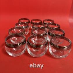 DOROTHY THORPE MID CENTURY MODERN PUNCH BOWL With 12 ROLY POLY GLASSES 1960s MCM