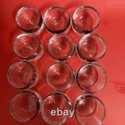 DOROTHY THORPE MID CENTURY MODERN PUNCH BOWL With 12 ROLY POLY GLASSES 1960s MCM