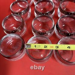DOROTHY THORPE MID CENTURY MODERN PUNCH BOWL With 12 ROLY POLY GLASSES 1960s MCM
