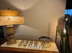 DOROTHY THORPE (Style) Punch Bowl Set with12 Roly Poly Glasses & Ladle MINT