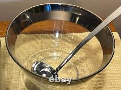 DOROTHY THORPE (Style) Punch Bowl Set with12 Roly Poly Glasses & Ladle MINT