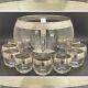 Dorothy Thorpe Allegro aka Silver Band Roly Poly Punch Bowl 13pc Set c1950s USA