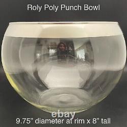 Dorothy Thorpe Allegro aka Silver Band Roly Poly Punch Bowl 13pc Set c1950s USA