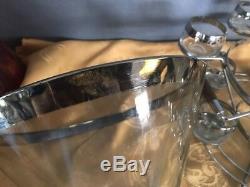 Dorothy Thorpe Style Silver Punch Bowl Barware Set Roly Poly 12 Cups & Rack