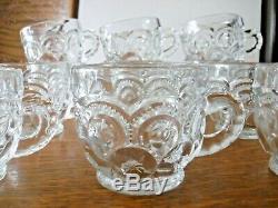 Dozen Le Smith Moon And Star Clear Punch Bowl Cups