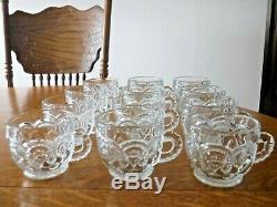 Dozen Le Smith Moon And Star Clear Punch Bowl Cups