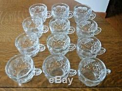 Dozen Le Smith Moon And Star Clear Punch Bowl Cups