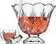 Dublin Crystal Punch Bowl Set with 8 Cups and Ladle 10 Piece Set