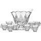 Dublin by Godinger Crystal Punch Bowl Set with 8 Glasses New