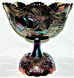 Dugan Carnival Glass Many Fruits 8 Piece Punch Set