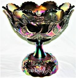 Dugan Carnival Glass Many Fruits 8 Piece Punch Set
