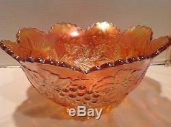 Dugan MANY FRUITS Marigold Carnival Glass Punch Bowl Base 5184