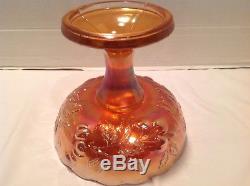 Dugan MANY FRUITS Marigold Carnival Glass Punch Bowl Base 5184