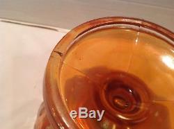 Dugan MANY FRUITS Marigold Carnival Glass Punch Bowl Base 5184