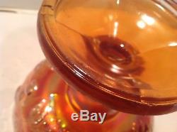 Dugan MANY FRUITS Marigold Carnival Glass Punch Bowl Base 5184