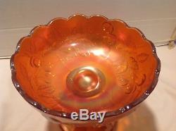 Dugan MANY FRUITS Marigold Carnival Glass Punch Bowl Base 5184