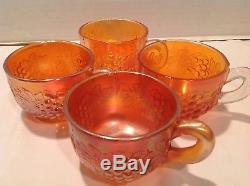 Dugan MANY FRUITS Marigold Carnival Glass Punch Bowl Base 5184