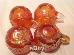 Dugan MANY FRUITS Marigold Carnival Glass Punch Bowl Base 5184