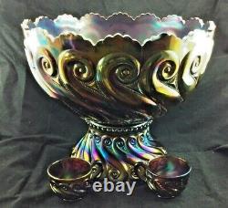 Dugan S-Repeat Purple Punch Bowl Base and 2 Cups