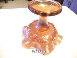 Dugan SUPER! Marigold Antique Carnival Glass Many Fruits Punch Bowl with Base