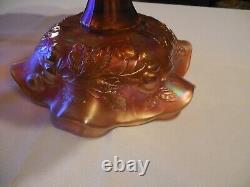 Dugan SUPER! Marigold Antique Carnival Glass Many Fruits Punch Bowl with Base