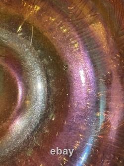 Dugan Stork and Rushes marigold carnival glass punch bowl HTF HEAVY (read)