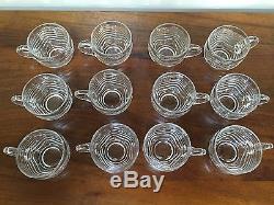 Duncan & Miller CARIBBEAN Clear Punch Bowl Set with Cups & Ladle Deco