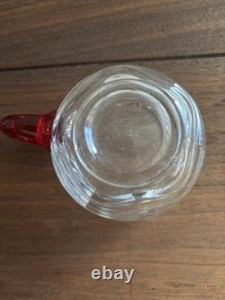 Duncan & Miller Caribbean Ruby Red handle Glasses and Punch bowl Ladel