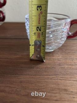 Duncan & Miller Caribbean Ruby Red handle Glasses and Punch bowl Ladel