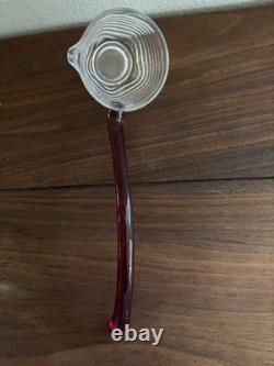 Duncan & Miller Caribbean Ruby Red handle Glasses and Punch bowl Ladel
