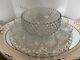 Duncan Miller Clear Bubble Glass Hobnail Punch Bowl Set ORIGINAL COMPLETE SET