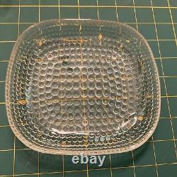 Duncan Miller Clear Bubble Glass Hobnail Punch Bowl Set ORIGINAL Cups Ladle Bowl