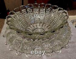 Duncan & Miller EAPG Button Panel Punch Bowl